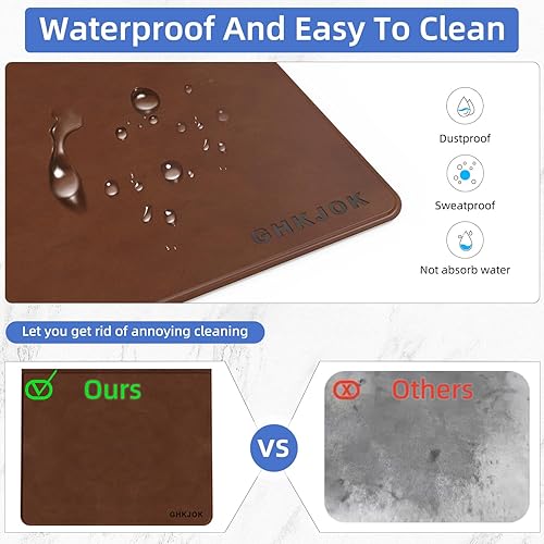 Miniatura 5 de Alfombrilla de mouse para computadora con soporte para teléfonobolígrafo, alfombrilla de mouse portátil para laptop, alfombrilla de mouse de piel