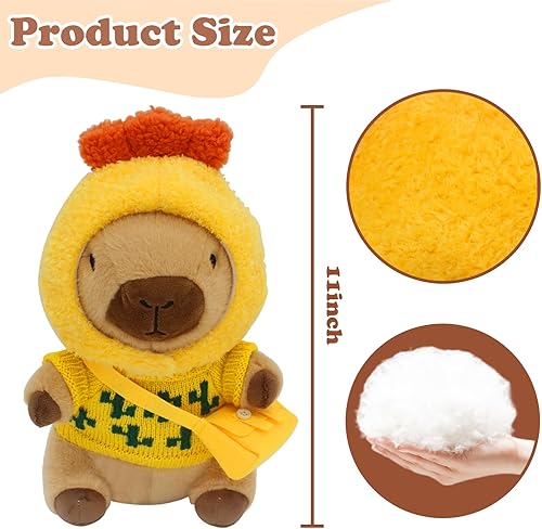 Miniatura 3 de Capybara - Peluche con 12 piezas de ropa y accesorios, 11 pulgadas, lindos peluches de Capybara para niñas