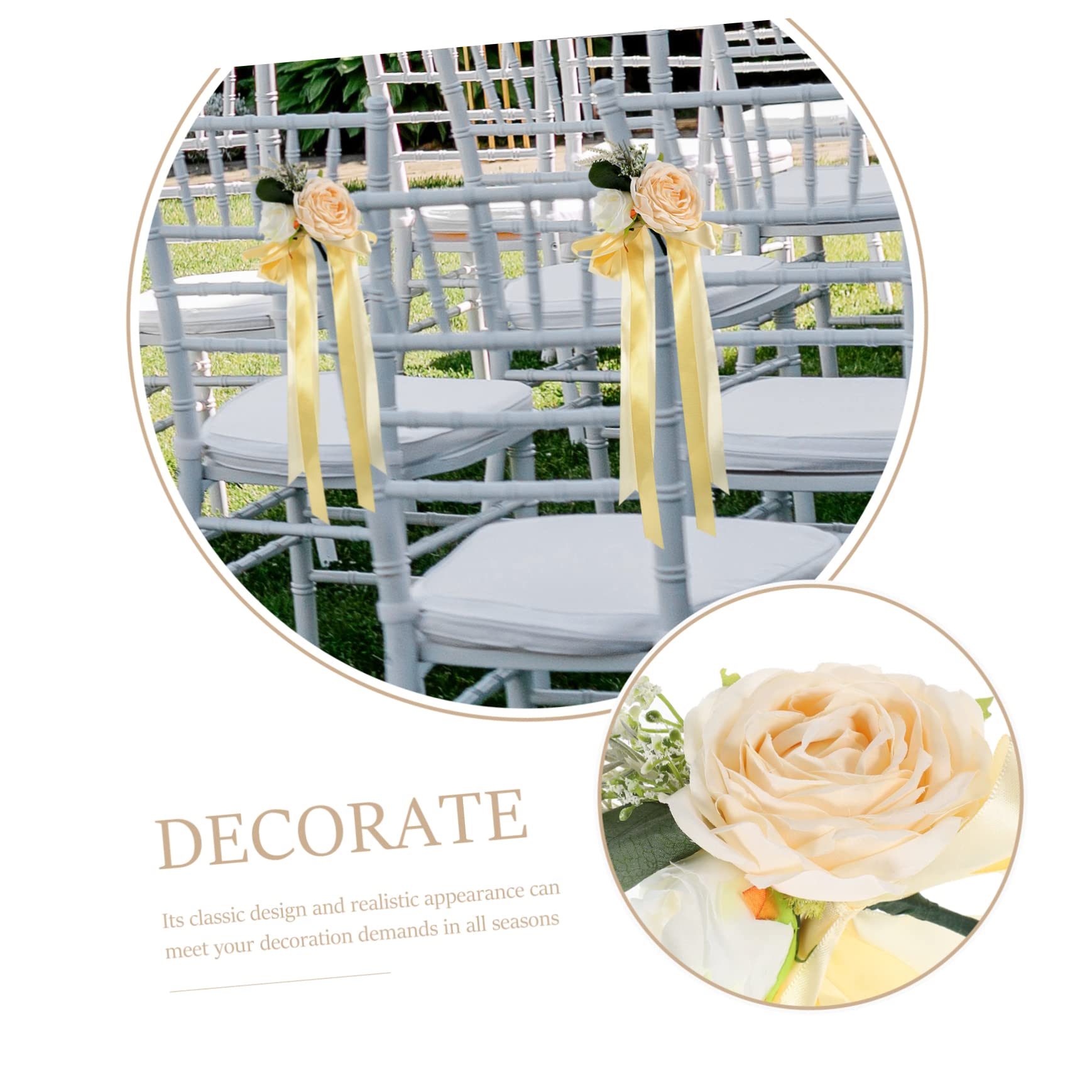 STOBAZA 8stücke Hochzeitsauto Blumen Dekoration Für Rückspiegel Simulation Rosen Für Brautwagen Elegantes Auto- Ergänzung Für Hochzeitsfeierlichkeiten