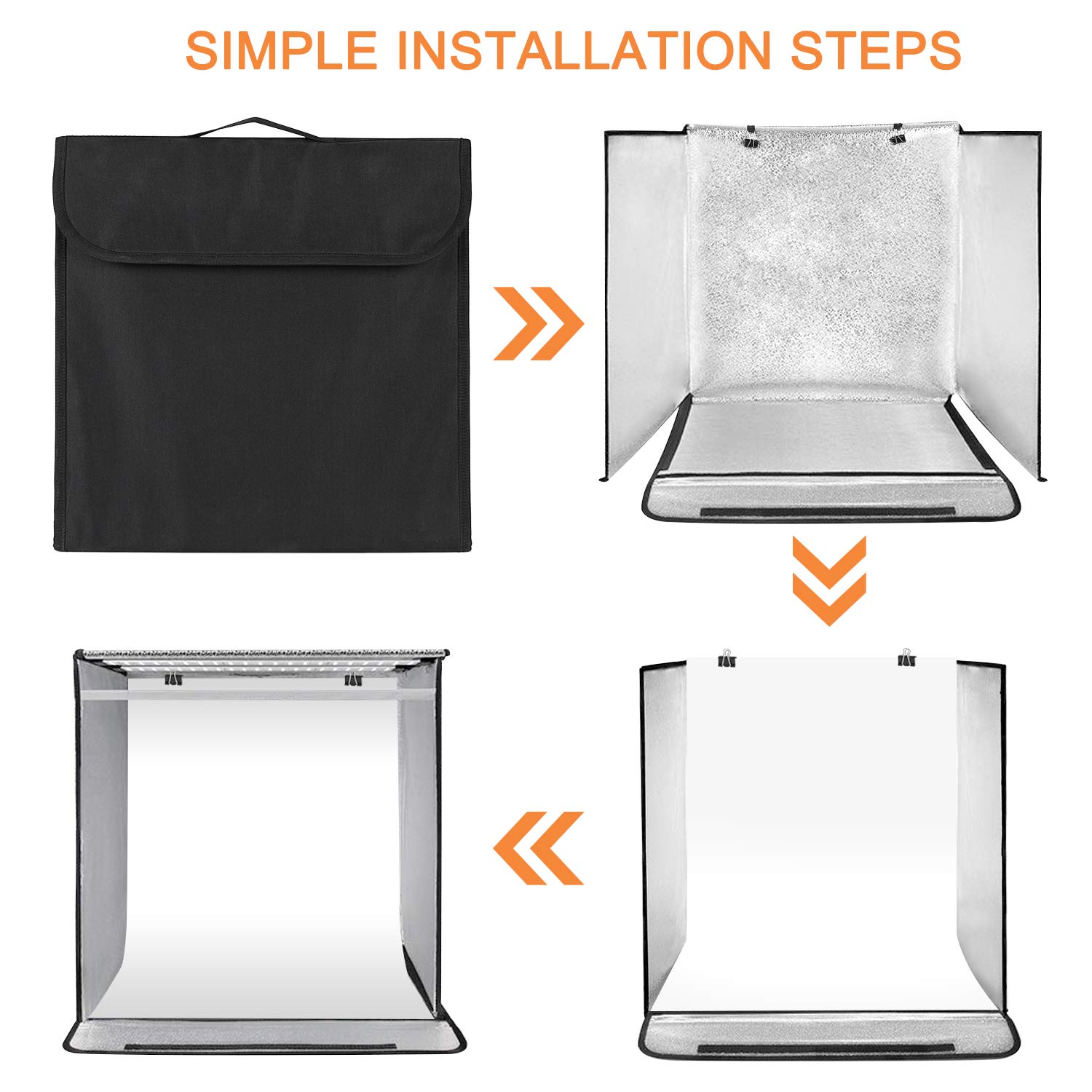 Amazon | Konseen 撮影ボックス 撮影キット 60x60x60cm 折りたたみ