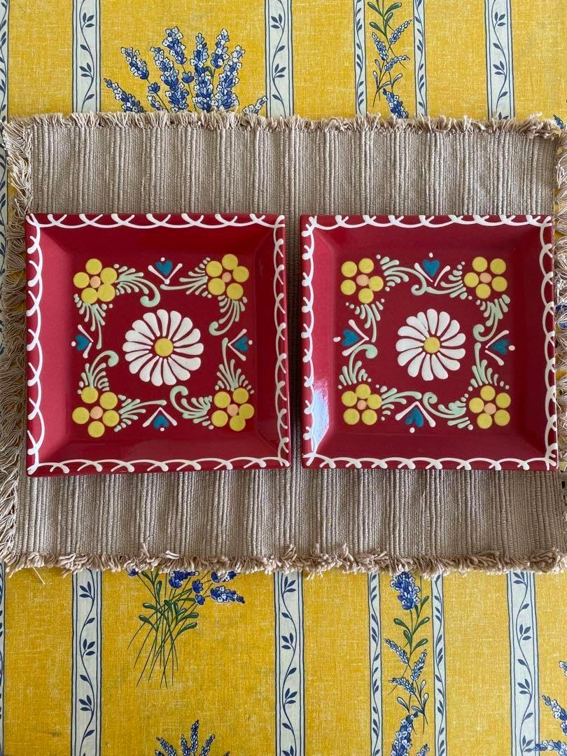 伊万里焼 畑萬陶苑：色絵稲穂雀絵 スクエアプレート☆ 伊万里焼 色絵