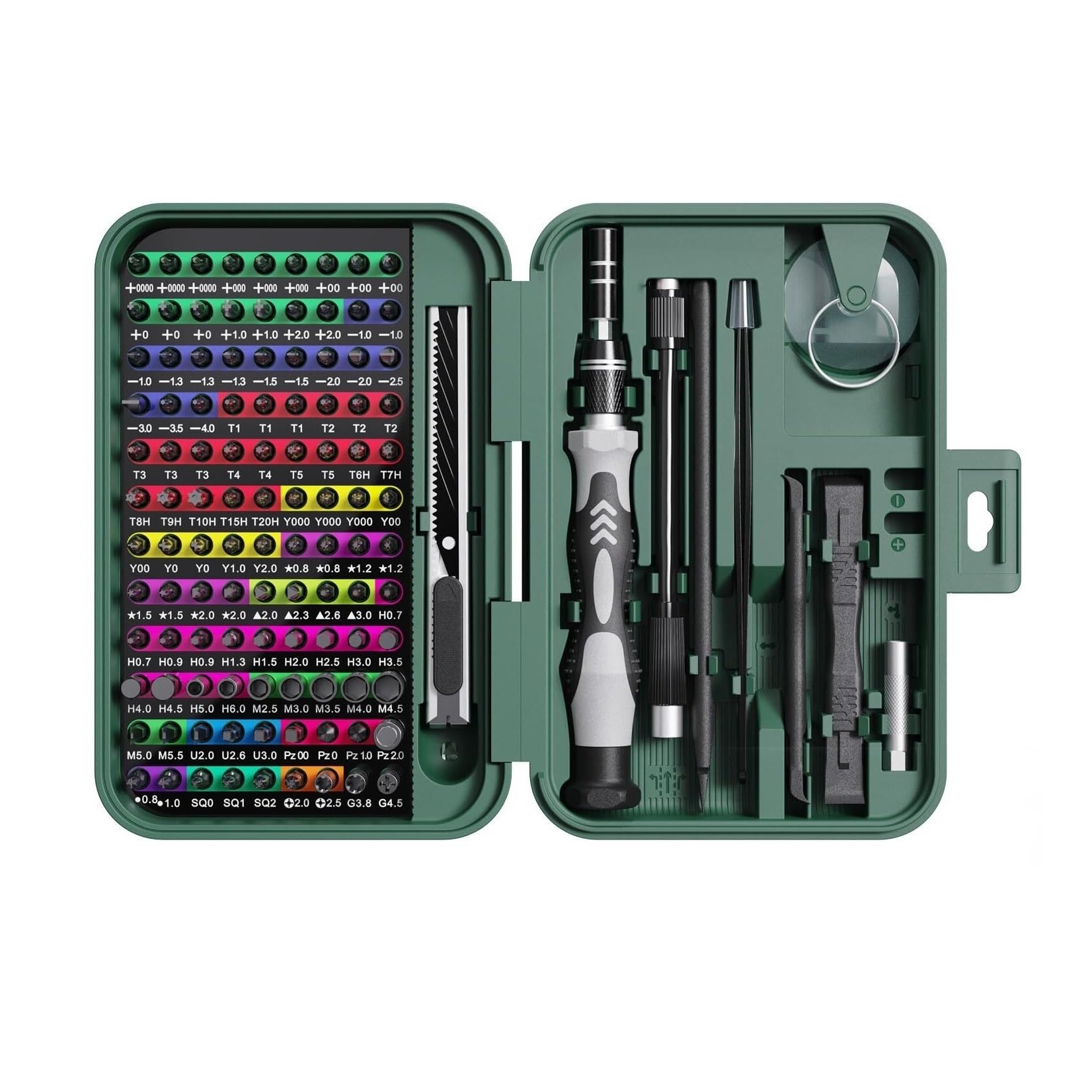 Khfgdhg 132 In 1 Green Precision Screwdriver Set Phillips Torx Magnetic Screwdriver Head With Storage Box 152 Bit Small Hand Repair Tool Kit Hand Tool Sets(132 In 1 Green)