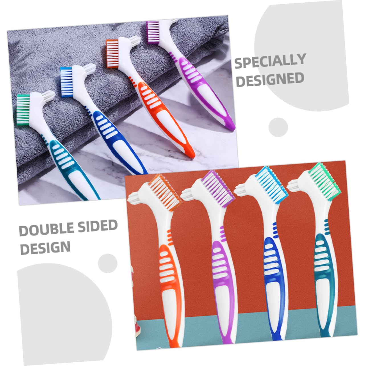 MAGICLULU 5 Sätze Zahnbürsten Reinigungsbürste Für Und Erwachsene UV Zahnbürste Doppelzahnfleisch Zahnbürste Künstliche Zähne Zahnprothesenbürste Zahnbürsten Für 8 Stück * 5
