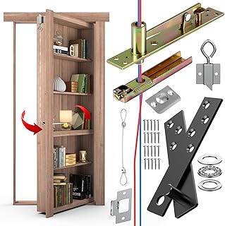 Door Pivot Hinges,Hidden Concealed Hinges, Hinge Capable of Passing Wire for Hidden Door Bookcase and Secret Door,Murphy D...