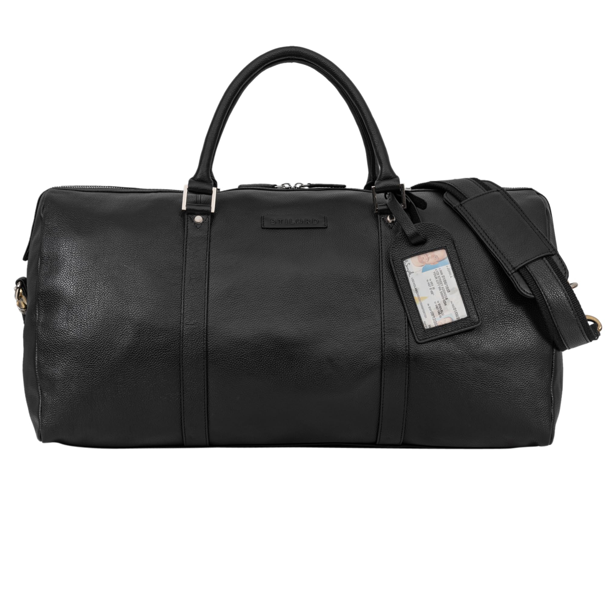 STILORD Herkules Premium Leder-Reisetasche für Herren & Damen Weekender Echtleder - Wochenendtasche zum Umhängen Reise Duffel Bag Handgepäck Flugzeug wasserdicht groß Farbe:schwarz