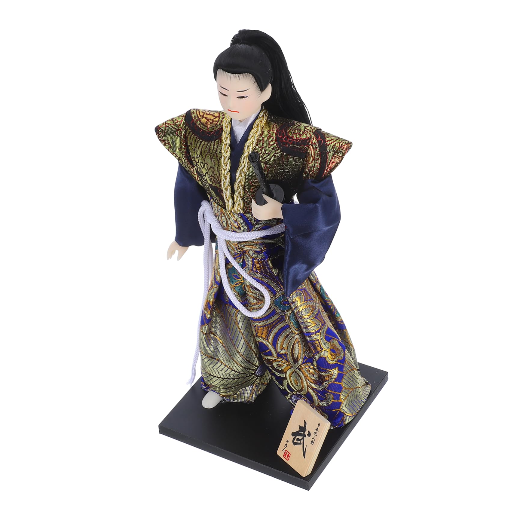 Garneck Figura Samurái Japonesa Coleccionable Kimono Tradicional Escultura Guerrero Asiático para Decoración de Estanterías y Hogar Muñeco Japonés Cultural para Oficina y Sala