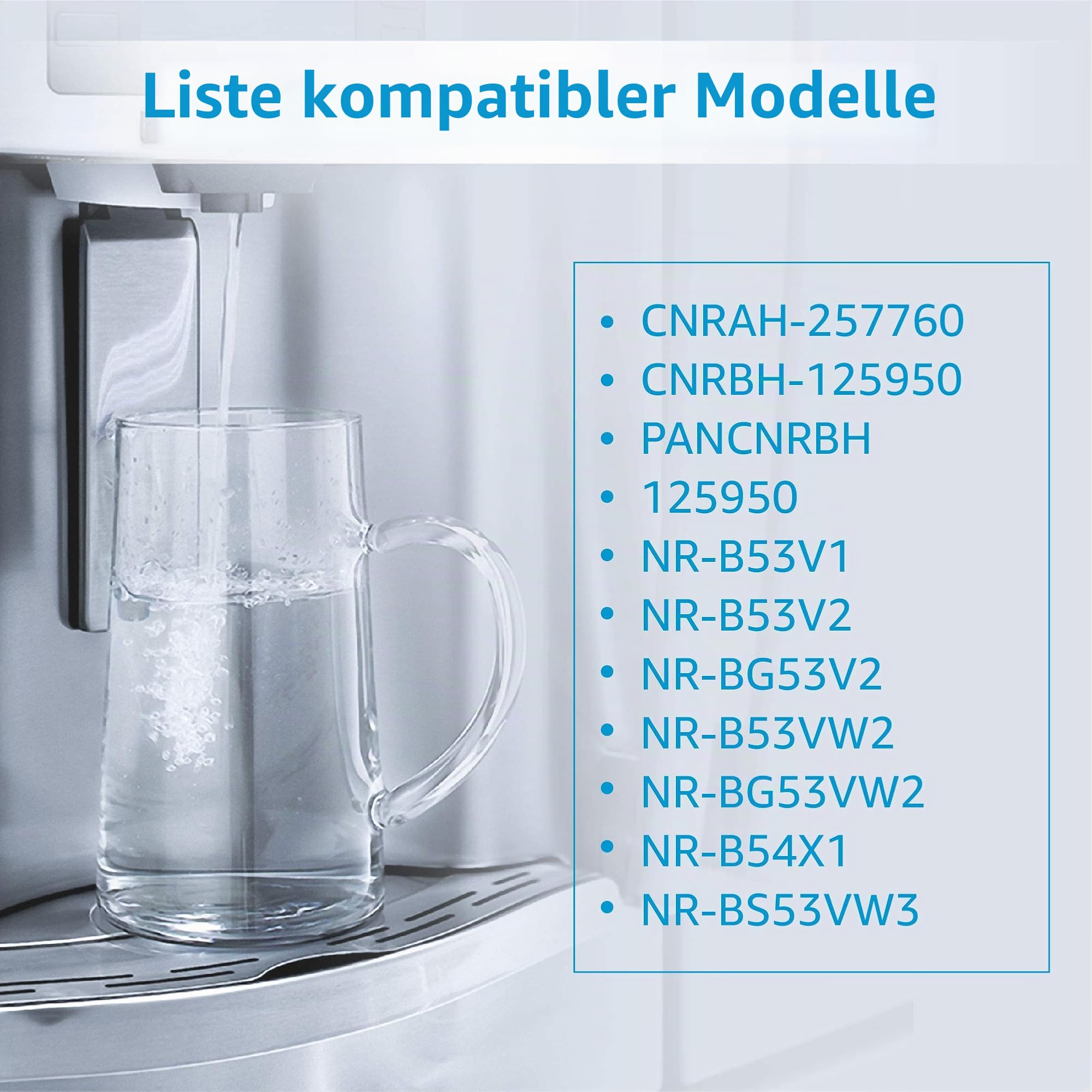 3 x AQUACREST 257760 Kühlschrank Wasserfilter, Kompatibel mit CNRAH-257760 125950 NR-B53V1 NR-B53V1-WB/X1D NR-BG53V2 NR-BG53VW2 NR-B53V2-XE NR-B54X1-WB/E EcoAqua EFF-6032B AH-PCN (3)