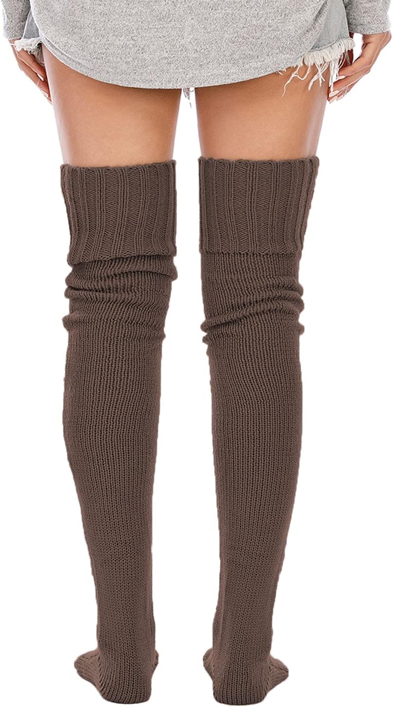 Leoparts Women's Cable Knitted Thigh High Boot Socks Extra Long Winter Stockings Over Knee Leg Warmers - Image 4