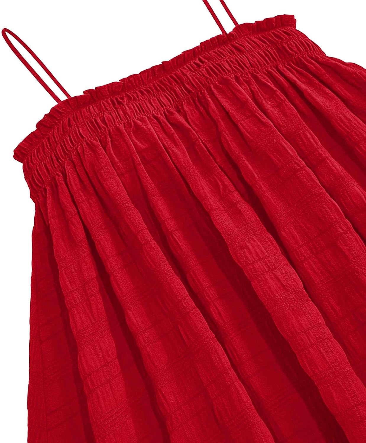Women Smocked Spaghetti Strap Sundress Cute Boho Beach Holiday Mini Dress 2026 Summer Loose Swing Short Dresses