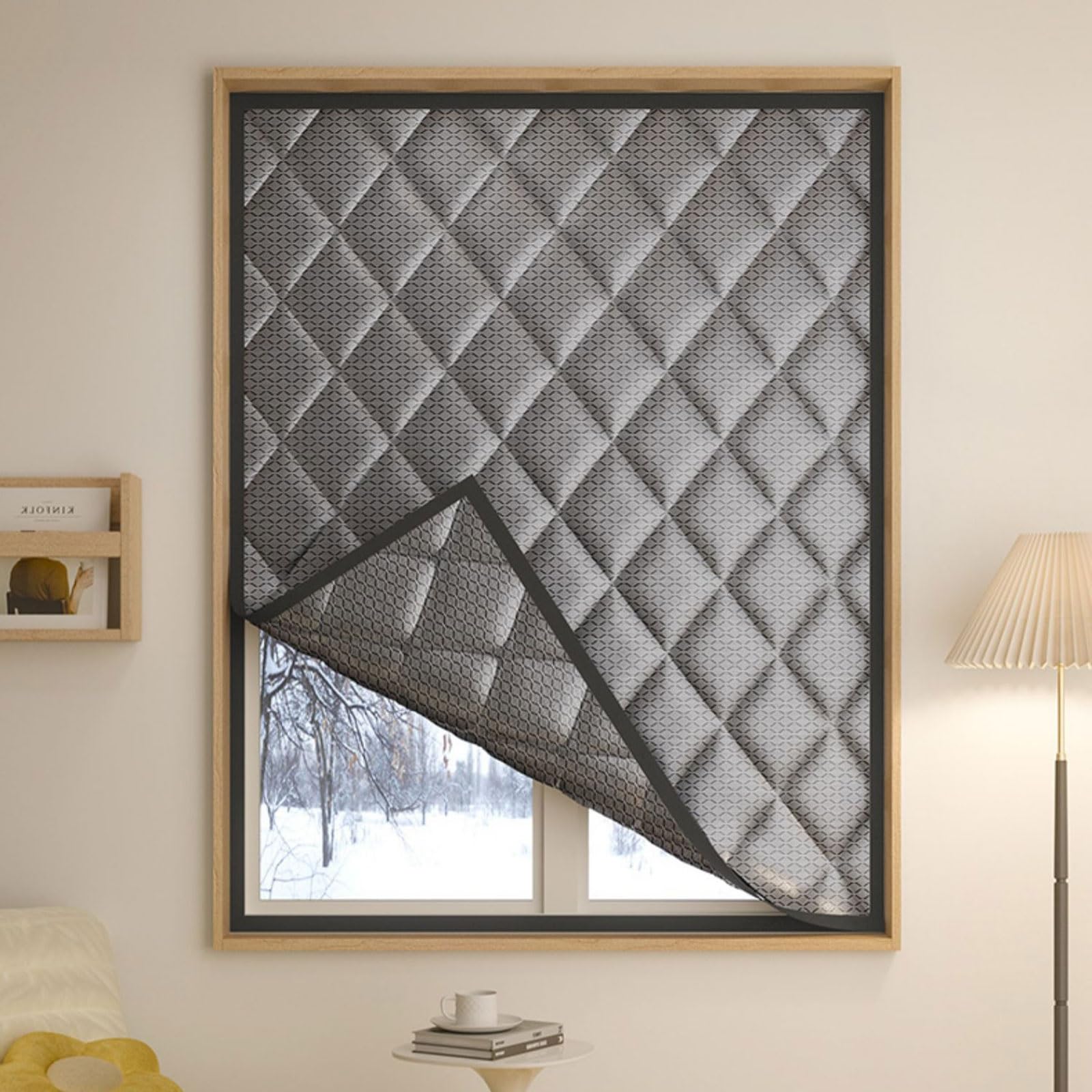 Kit di isolamento termico per finestre, antivento, blocca l'aria fredda, riduce il rumore e l'oscuramento, tenda in cotone riutilizzabile per l'inverno