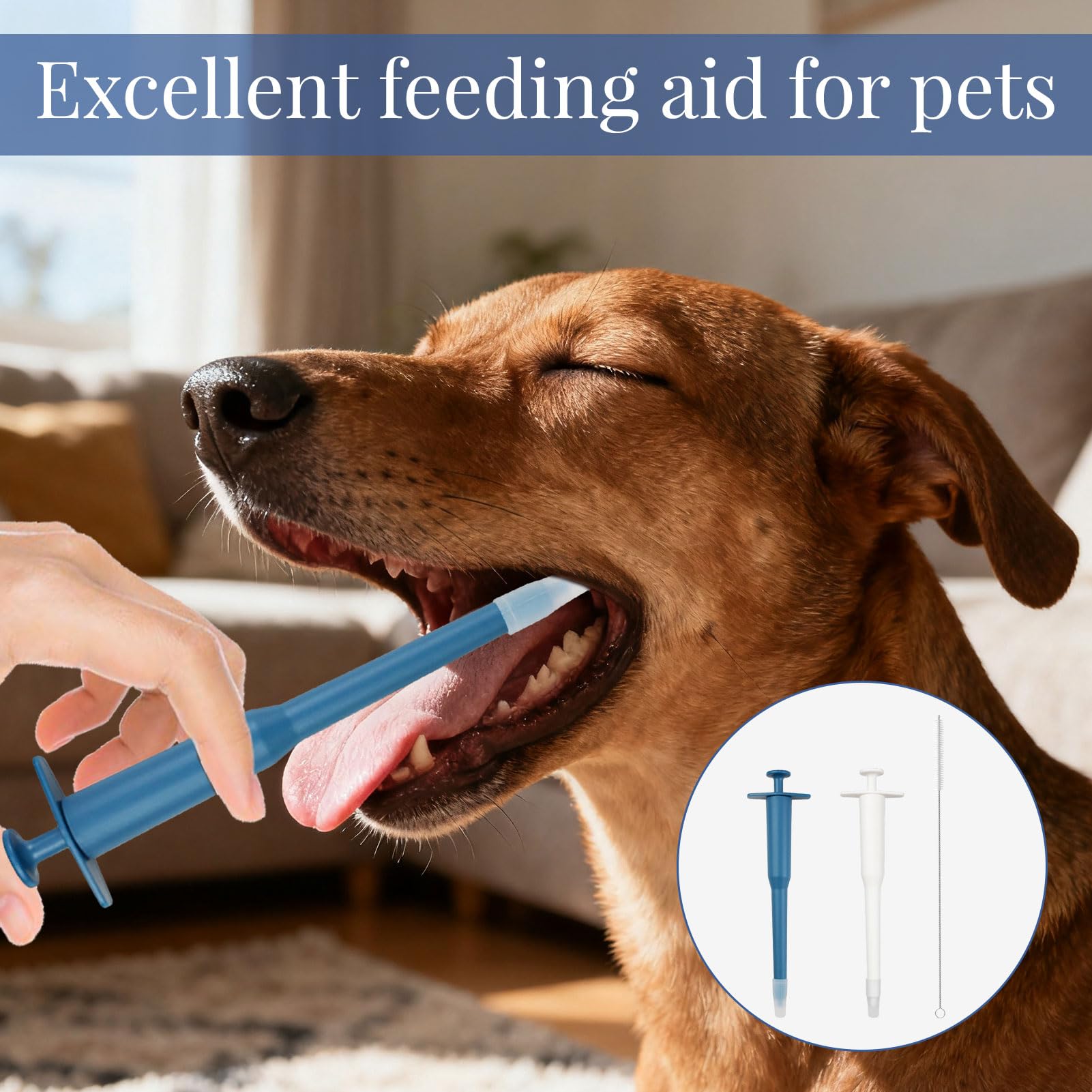 2PCS Pet Pill Plunger Popper,Pet Pill Dispenser,Animal Medicine Feeder Side Grip Press Type with Silicone Tip,Pill Popper for Cats with Clean Brush for Dogs Cats Birds Any Small Animals - Image 4
