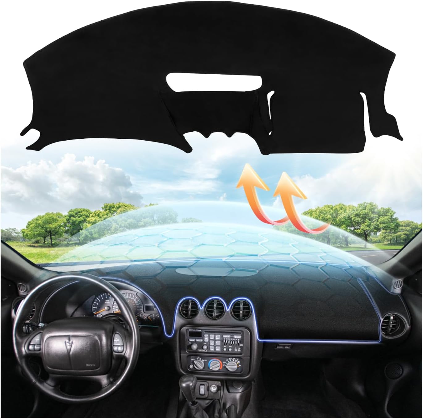 Dash Cover for Pontiac Firebird Trans AM 1997 1998 1999 2000 2001 2002 Dash Board Cover Mat Non-Slip Pad Carpet Sunshield Protector