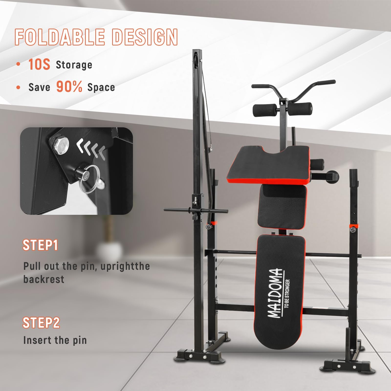 Amazon.com: Foldable 1500LBS 8 IN 1 Weight Bench Set with Rack