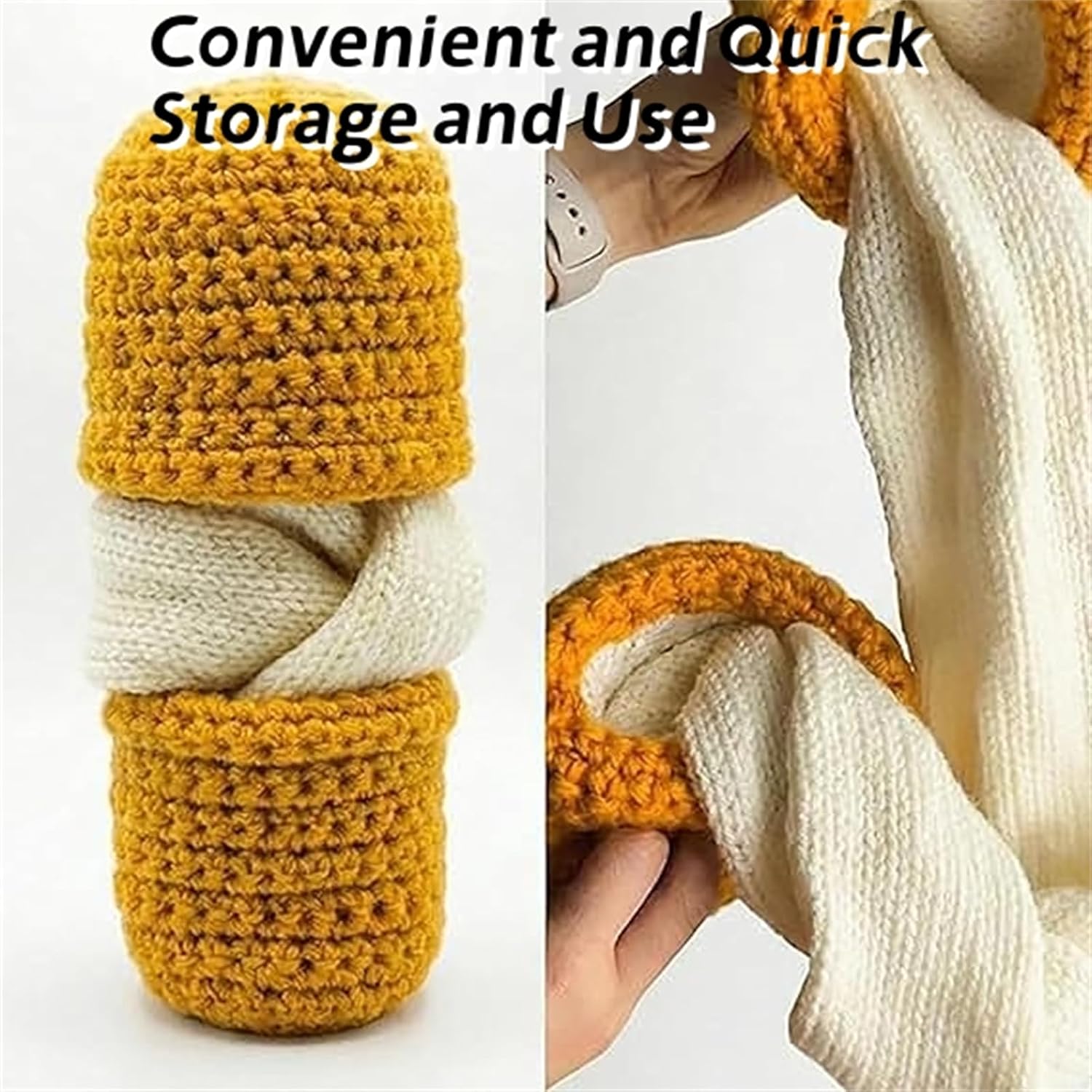 Winter Cheese Stick Scarf,Funny Food Themed Knit Scarves with Hand Pockets,Soft Cozy Warm Novelty Long Neck Cheese Scarf