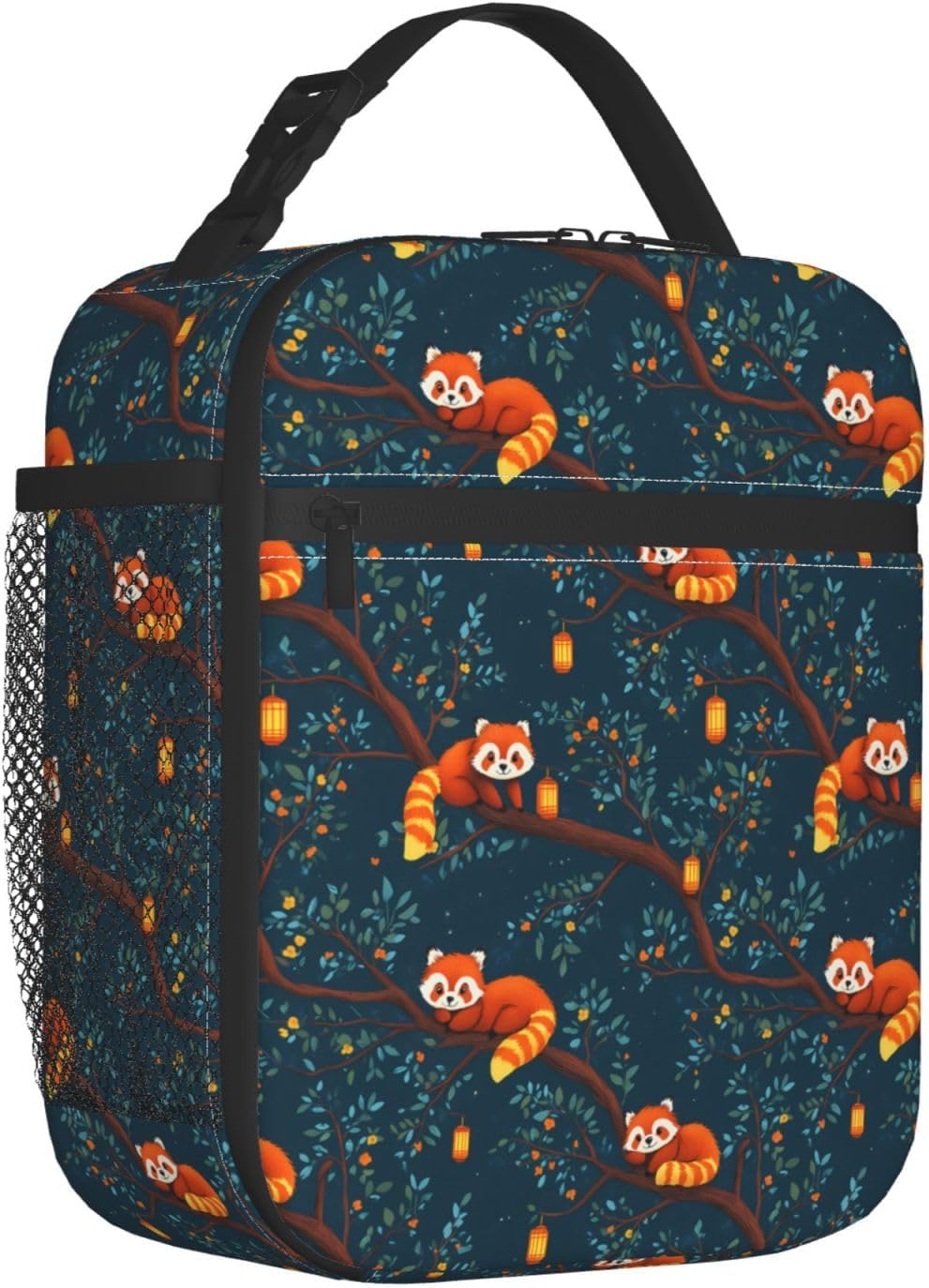 Reusable Red Panda Lunch Box for Kids Girls Boys Women Adult, Insulated Lantern Forest Cute Lunch Bag,Polyester Cooler Handbags Case for School Picnic Work Travel Beach or Hiking