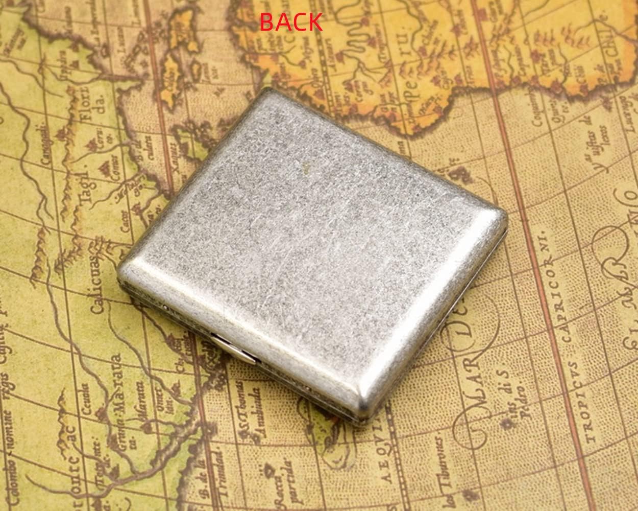 Portable Solid Copper Pocket Carrying Cigarette Box Case 20 Capacity for Regular Size Cigarettes with Gift Box for Men Women Smokers (Horse Head)