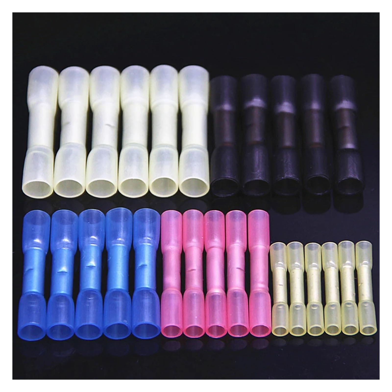 50PCS Heat Shrink Butt Wire Crimp Connectors Seal Terminals Insulated Wire Connector 5 Sizes Kit-Automotive Marine