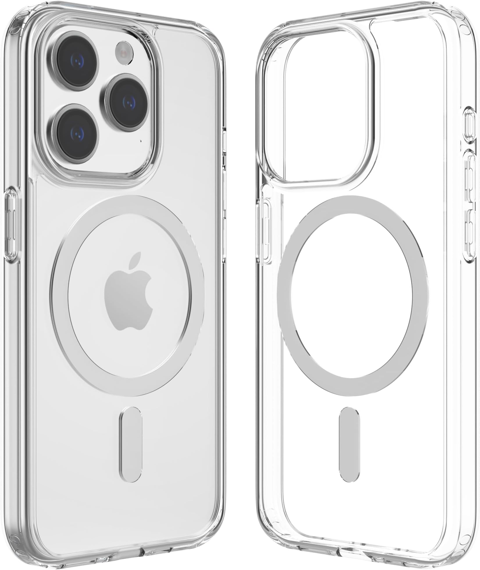 GMCELLClear Magnetic Phone Case Cover: Protective Pack with Privacy Screen Protector - for iPhone 15 Pro (6.1 Inch)