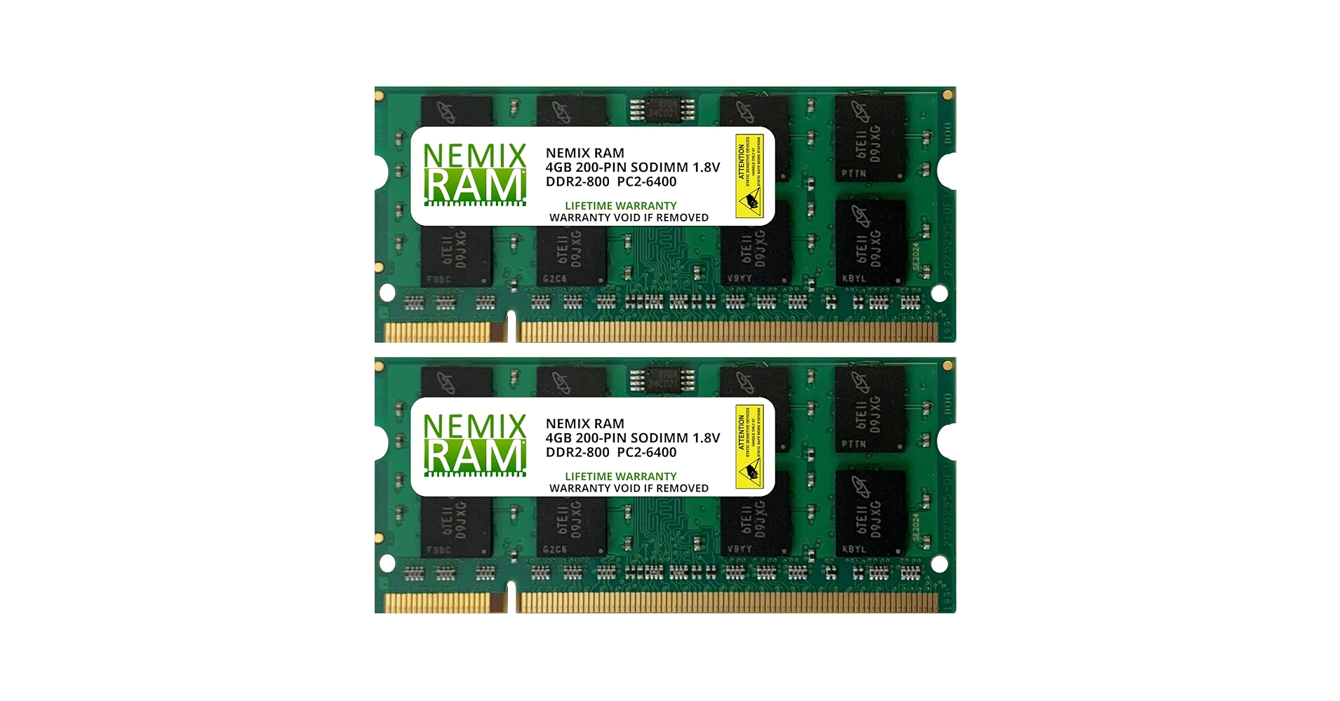 NEMIX RAM 8GB (2X4GB) DDR2 800MHZ PC2-6400 2Rx8 1.8V SODIMM