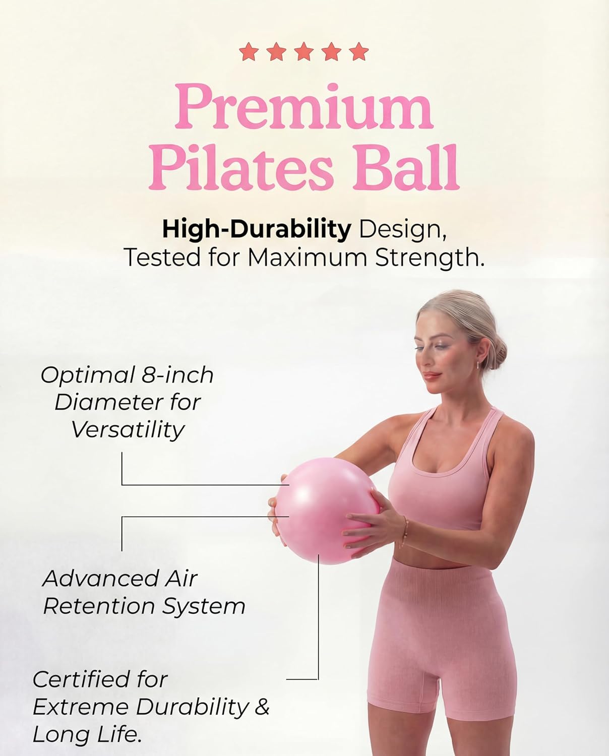 Pilates Equipment Kit for Home Workout, Pilates Kit, Pilates Ring Set, Pilates Ball, Adjustable Ankle And Wrist Weights, Resistance Bands, Grip Socks, Instruction Guides, Women Essentials Starter Set - Image 9