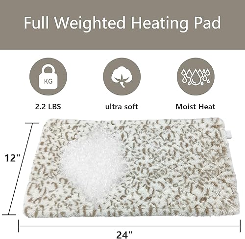 Miniatura 6 de UNOWIX Almohadilla térmica con peso completo para aliviar el dolor de espalda, 12 niveles de calefacción, 8 ajustes de temporizador, almohadilla