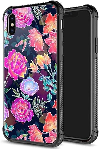 Miniatura 20 de funda para iPhone X/XS, vidrio templado 9H, diseños para niñas y mujeres, de silicona suave TPU, resistente a los golpes, de 5.8 pulgadas, Girasoles