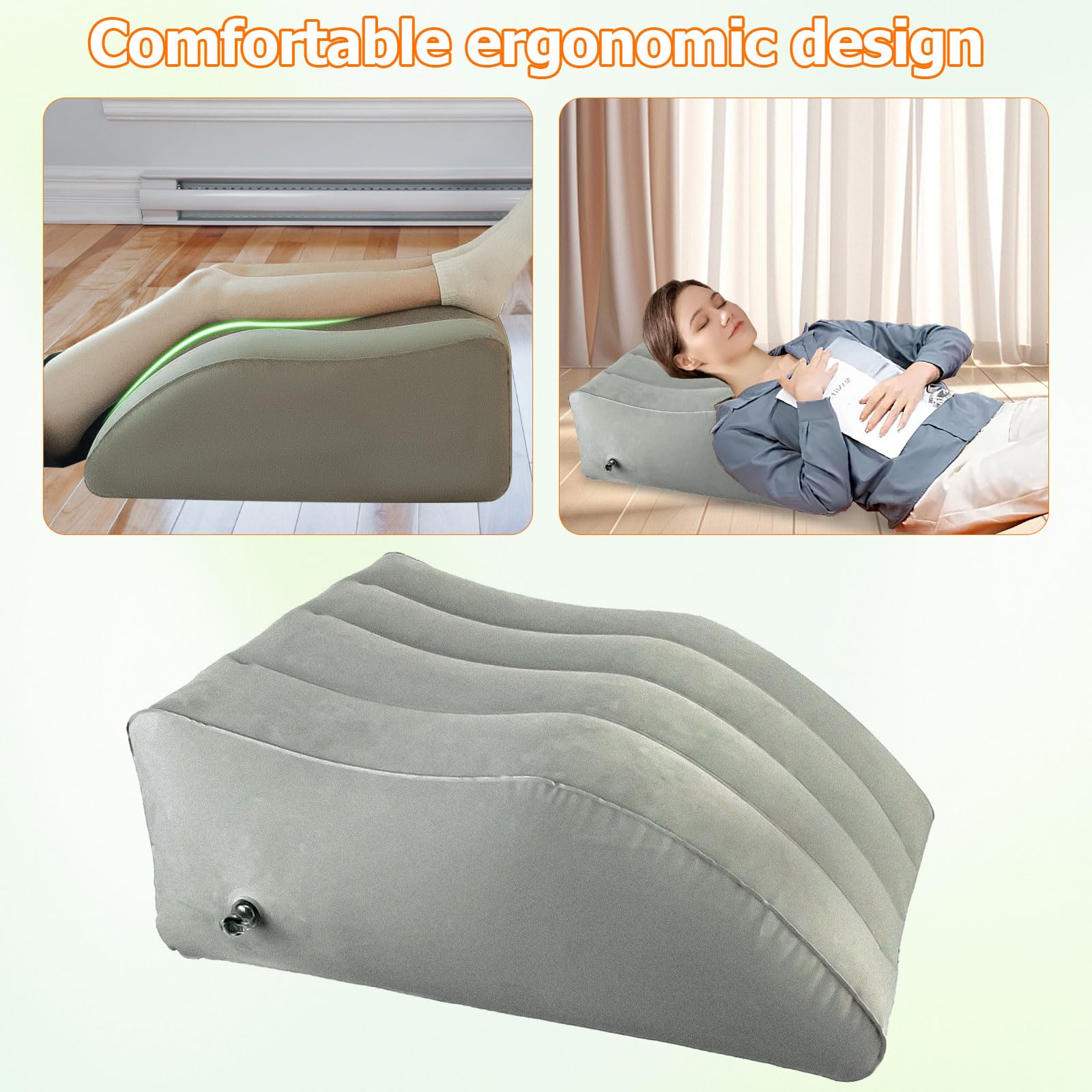 Cuscino per Gambe Dormire, in PVC, Gonfiabile Cuscino Gambe, Con Sacca di Stoccaggio e Pompa Inclusi, Aiuta a Favorire il Sonno e a Migliorare la Circolazione Sanguigna
