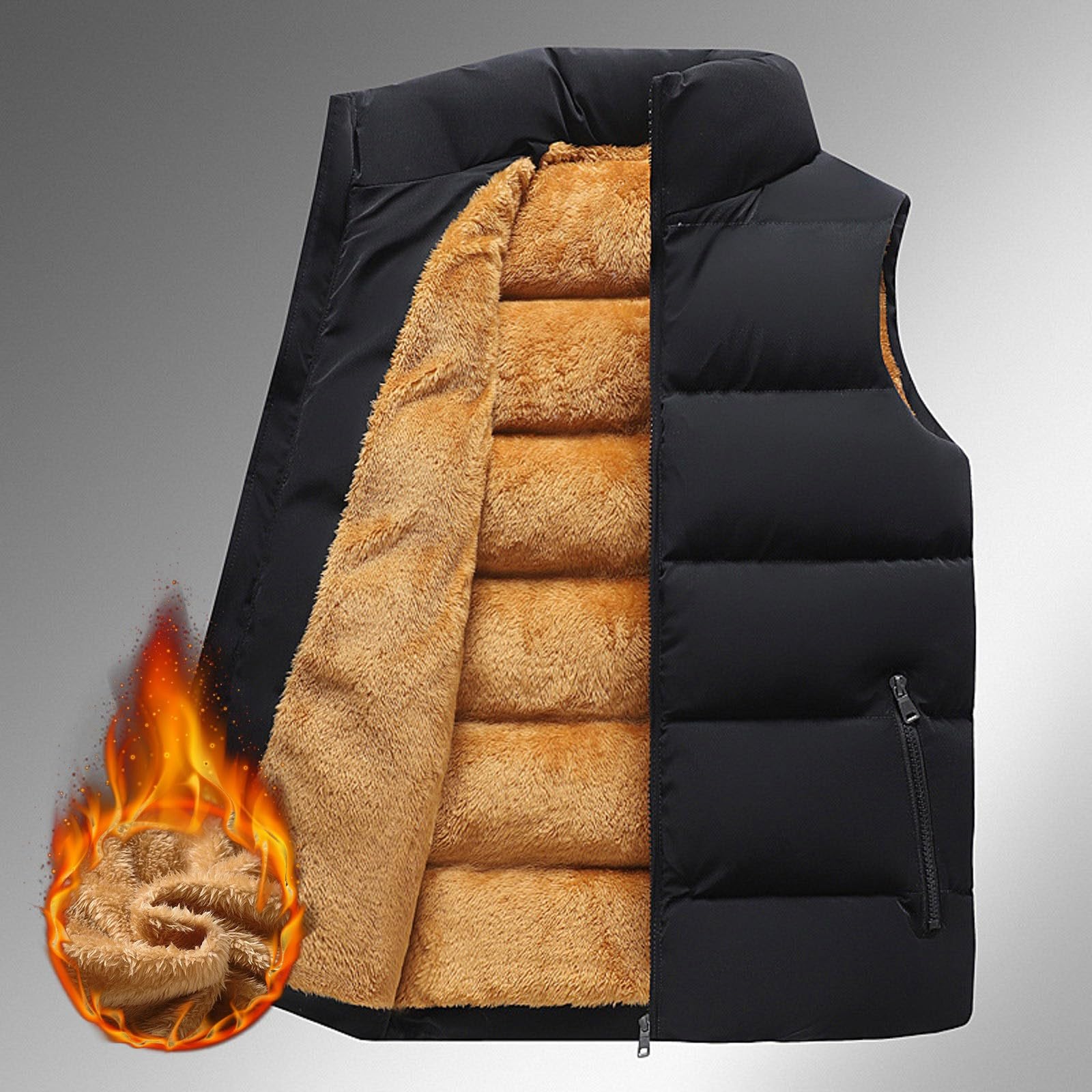 Genérico Chaleco Plumas Hombre Chalequillo Chalecos Caballero Plumon Guateado cálido con cremallera Transpirable Informal de invierno softshell sin mangas Al Aire Libre Ocio