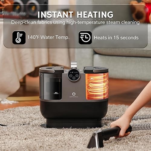 Miniatura 4 de Airthereal S1 - Máquina limpiadora de alfombras, limpiador de manchas de tapicería portátil de calefacción instantánea, máquina de champú con