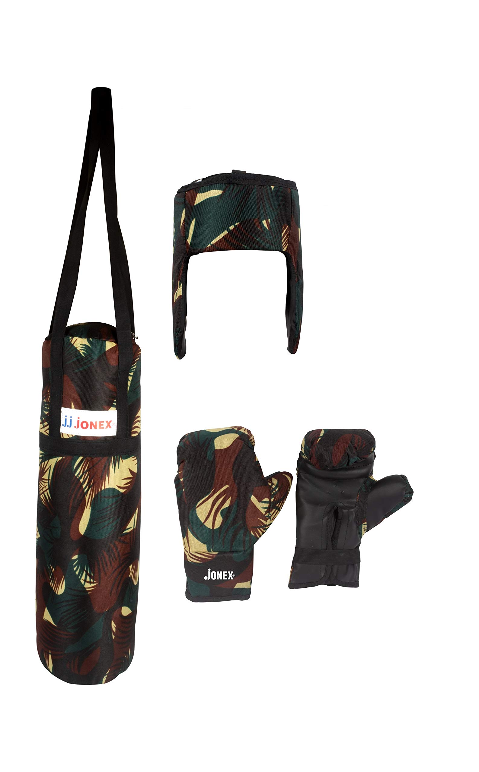 JJ JONEX Junior Army Boxing Kit with Punching Bag Gloves & Head Guard for Kids Age 4 to 10 Year (MYC) (B092HYWSDK) Amazon Price History, Amazon Price Tracker