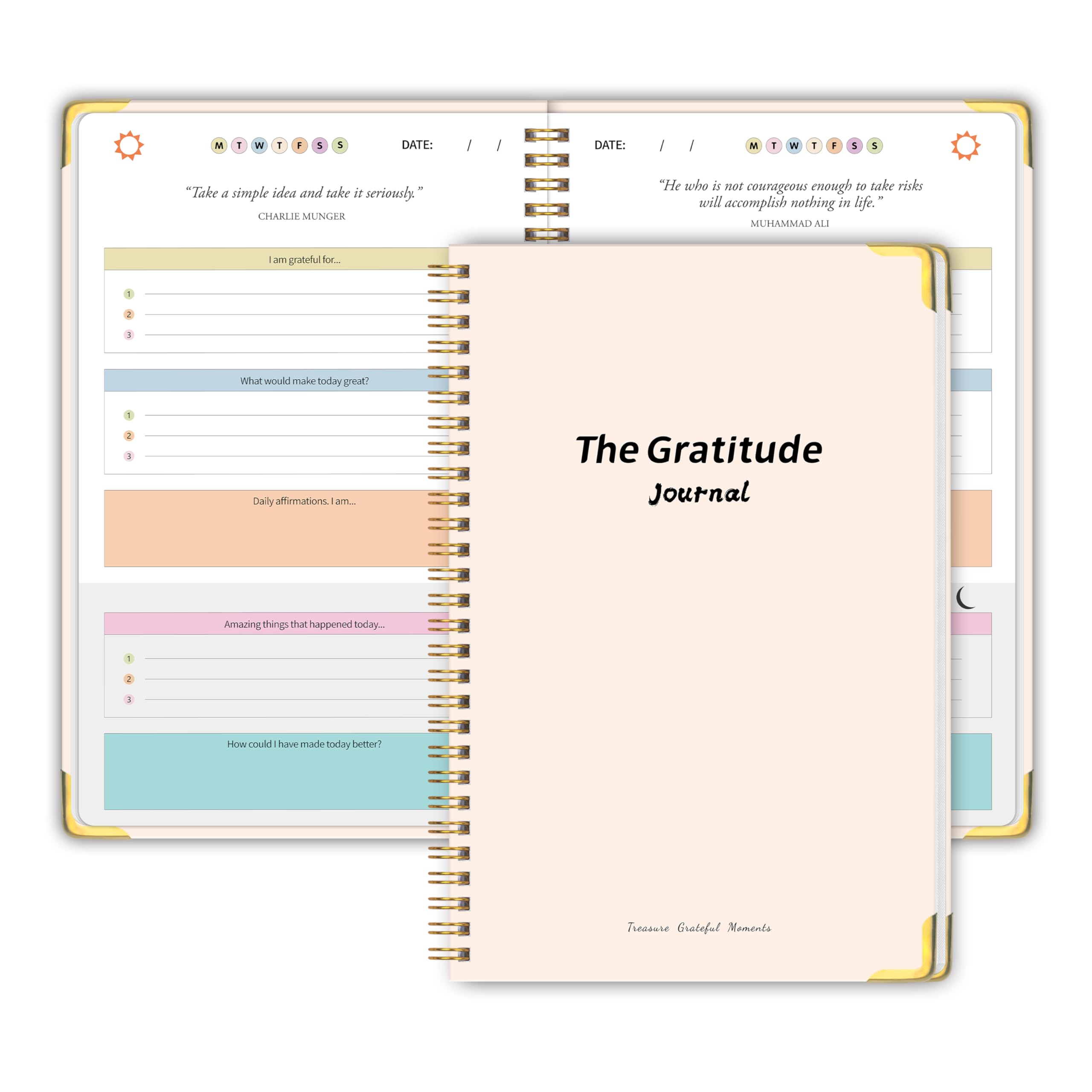 The Gratitude Journal for Women＆Men - 5 Minute Daily Gratitude Practice with Inspiring Prompts & Quotes for More Happiness, Affirmation, Mindfulness＆