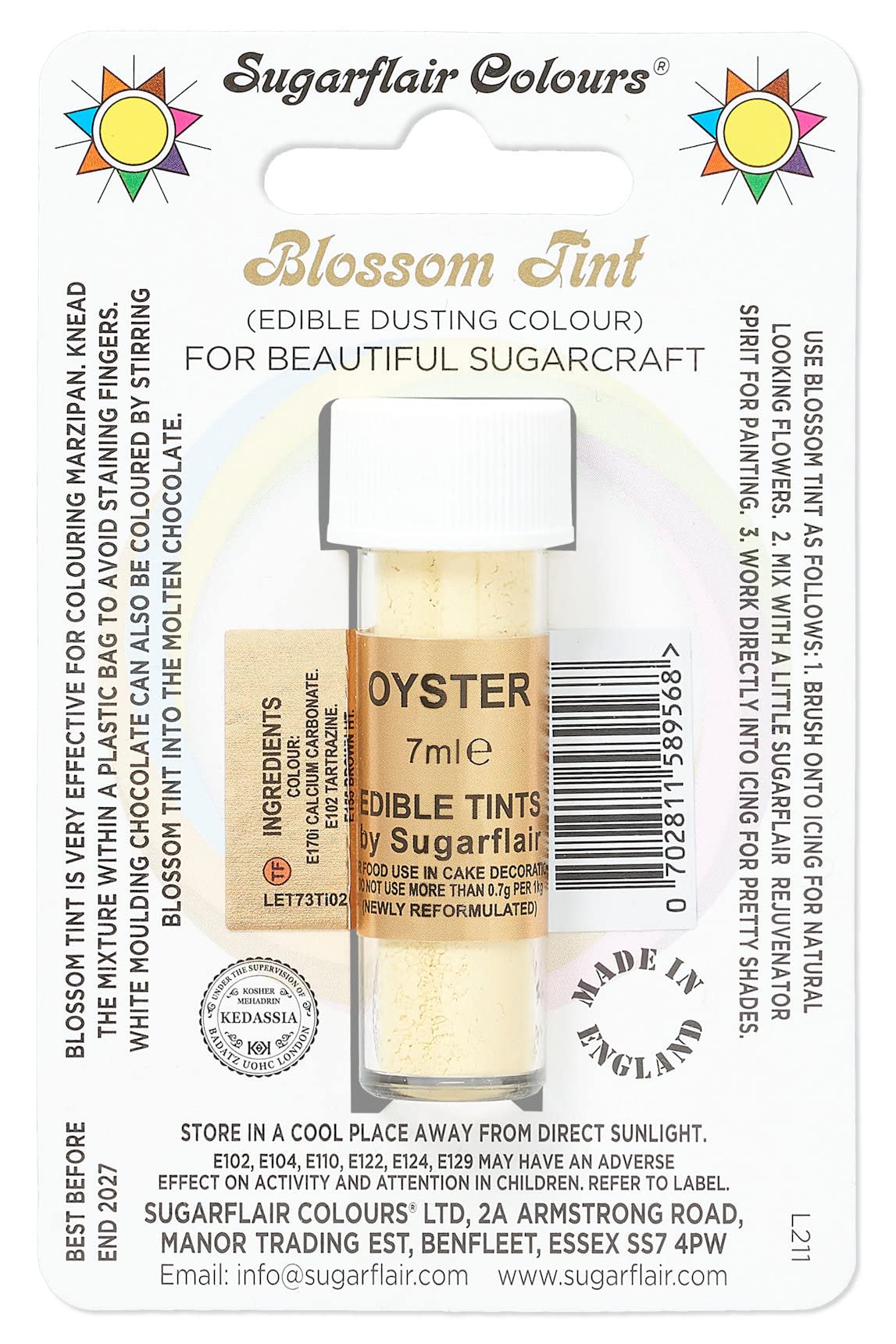 Sugarflair Blossom Tint Grape Violet Food Colouring and Dusting Powder, Matt Finish, Brush On or Mix with Rejuvenator Spirit to Create a One of A Kind Cake - 7ml — view 52