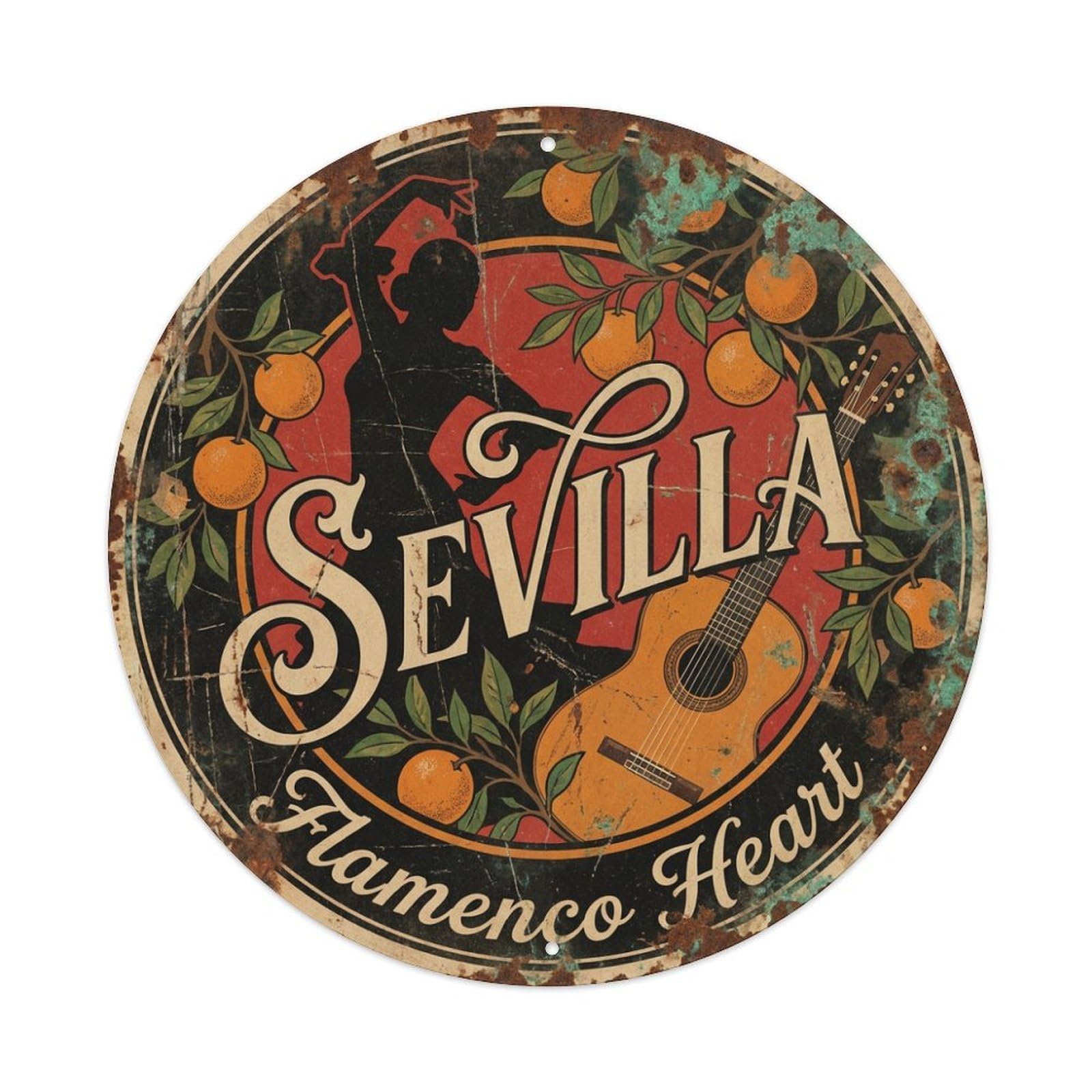 Metal Tin Sign Spain Vintage Travel Seville