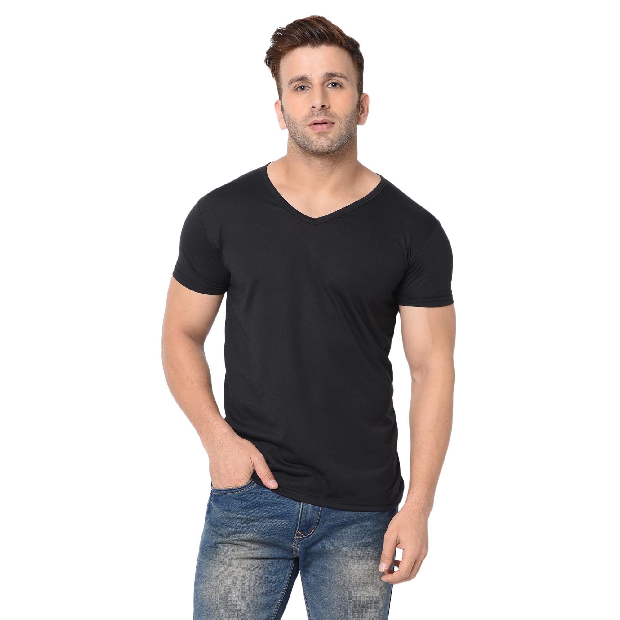 moordale Men's V Neck Half Sleeve T-Shirt (Pack of 1)-picture-10