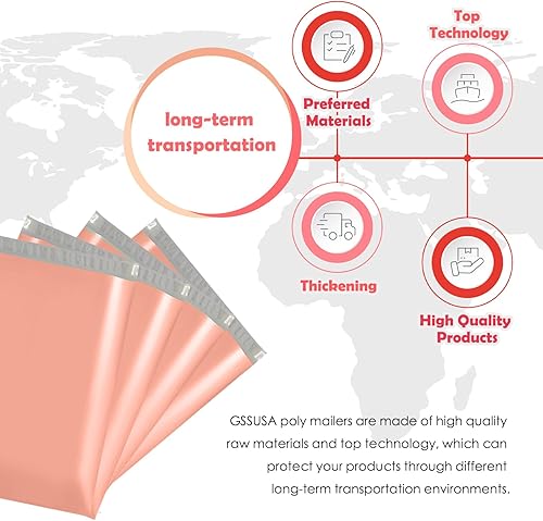 Miniatura 7 de GSSUSA Sobres de polietileno de 19 x 24 pulgadas, 100 unidades, bolsas de envío grandes para ropa, sobre impermeable y resistentes a desgarros,