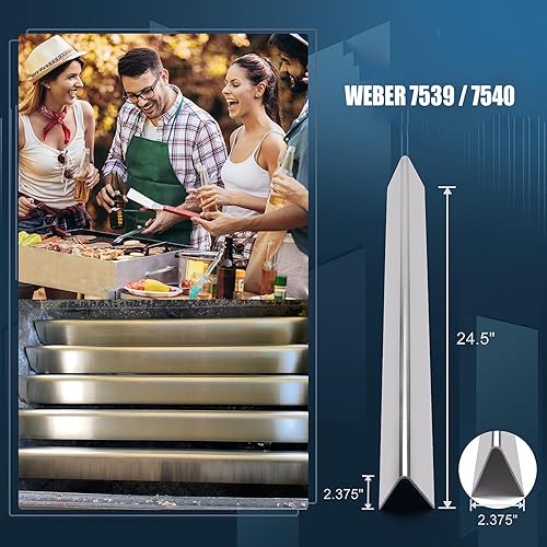 Miniatura 5 de Moriintl Piezas de repuesto para parrilla 7539 7540 barras de sabor de 24.5 pulgadas para Weber Genesis 300 Series, E310, E320, S310 (se adapta a