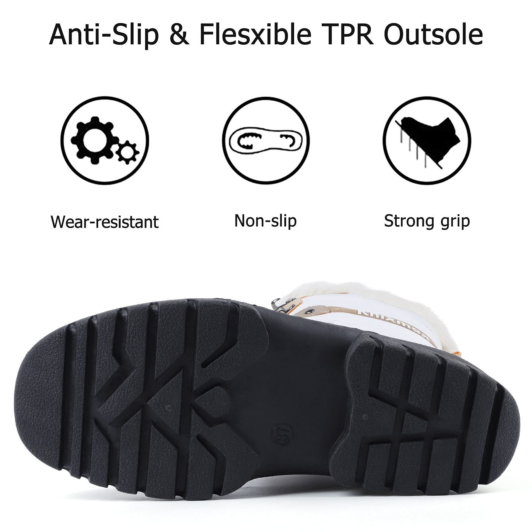 Knixmax Stivali da Neve per Donna e Uomo Stivali Invernali Foderati in Pelliccia Suole Impermeabili Scarpe Calde Stringati per Giardino, Fattoria e Outdoor