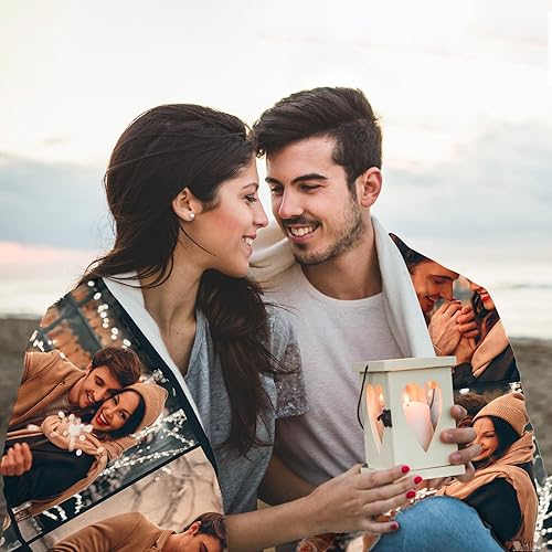 Miniatura 5 de Manta personalizada con imagen, manta de forro polar suave personalizada con texto de fotos, manta de collage de fotos personalizada, regalos para