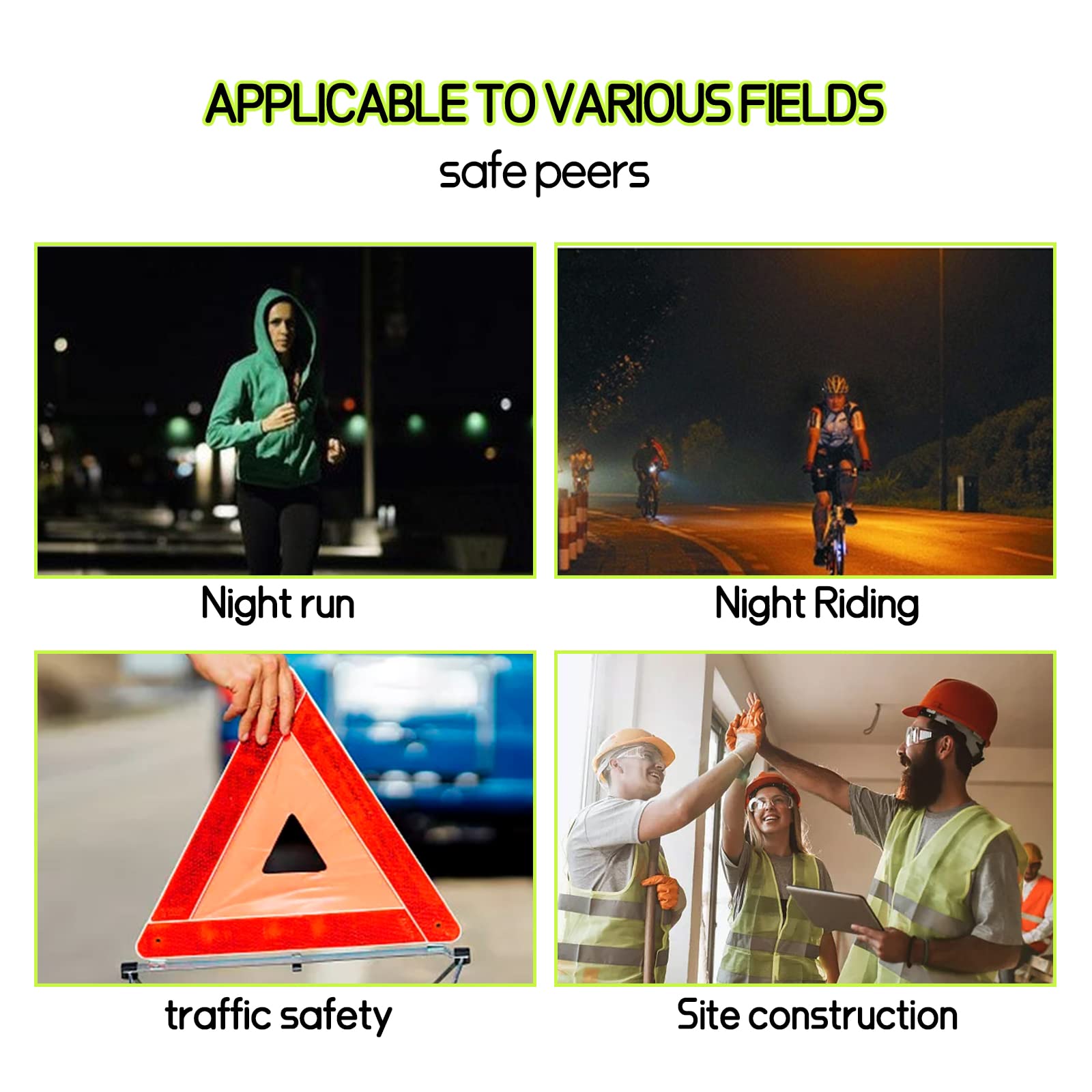 Set Sicurezza Notturna 3 Pezzi - Cintura E Bracciali Riflettenti Per Jogging E Ciclismo