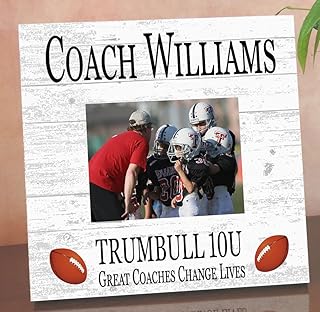 Broad Bay Football Coach Gift Plaque with Photo - UPLOAD Team Picture - Frame Alternative Personalized Appreciation Award For End Of Season Coaches Present 10in x 10in (Football)