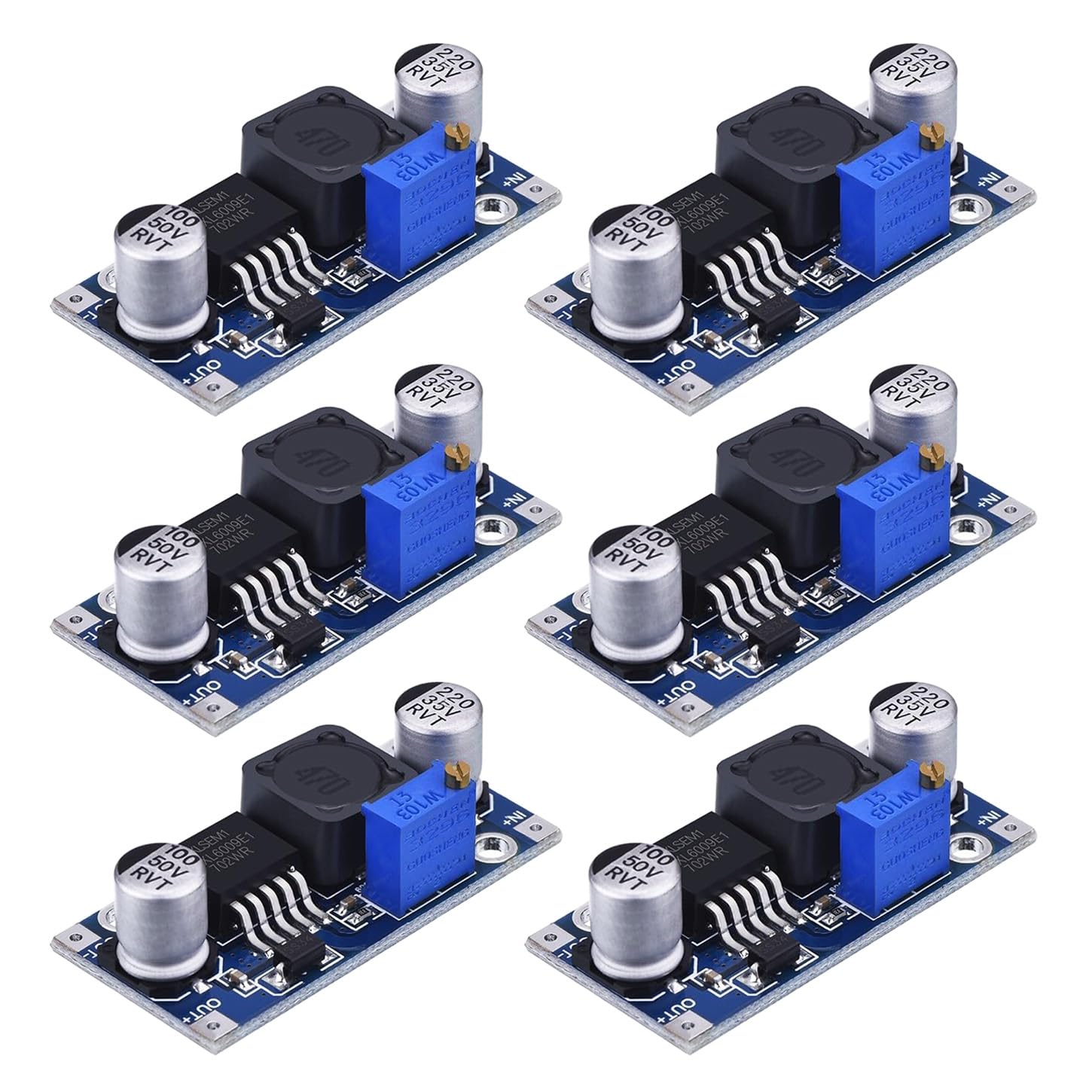 GTIWUNG 6 Pièce XL6009 DC-DC Alimentation Adjustable Step-Up Boost Power Convert