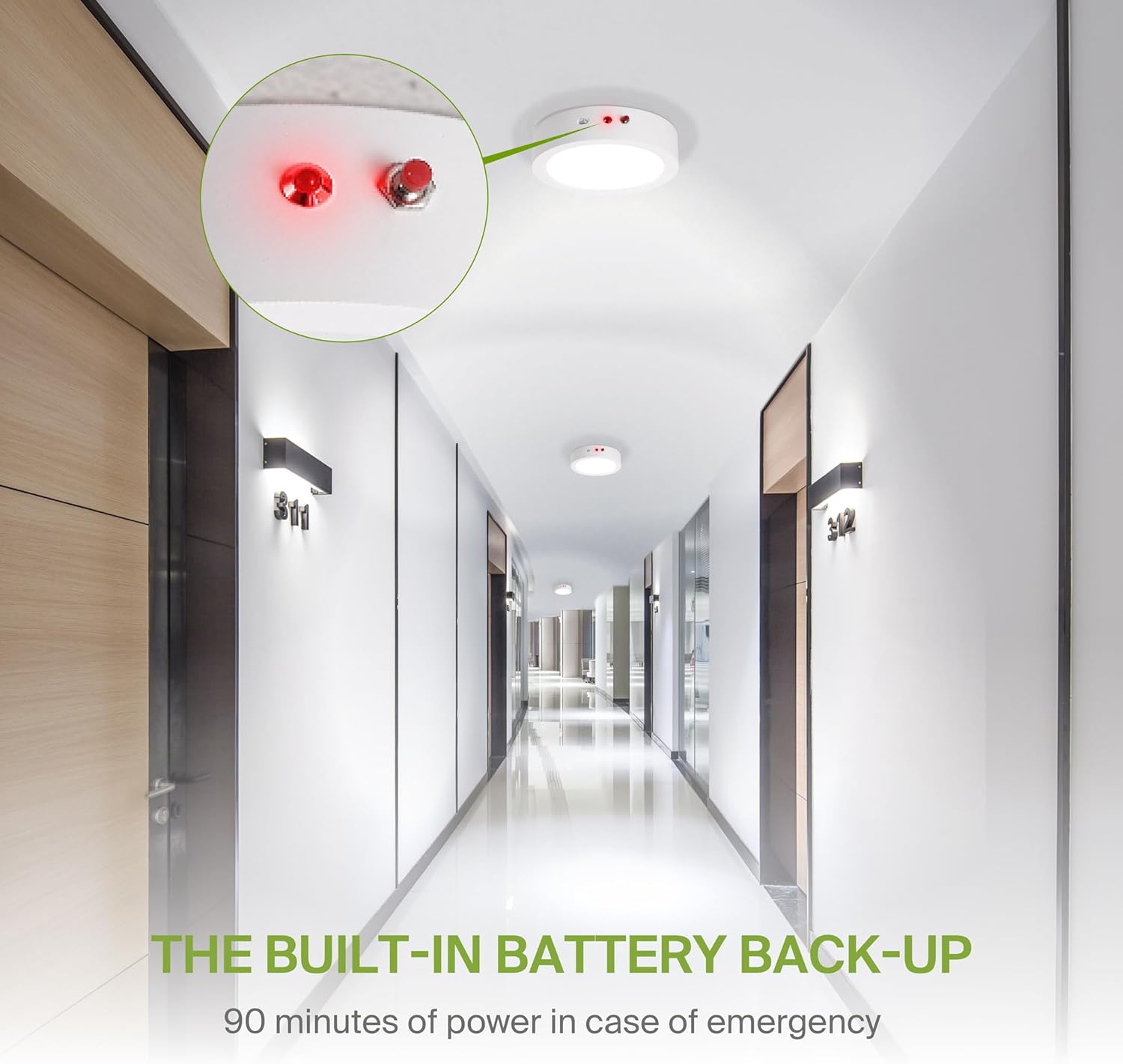 ASD LED 7" Round Flush Mount Ceiling Light Fixture, Low Profile Surface Lighting | 5CCT, Dimmable, Battery Backup, ETL Listed | 15W 1200LM 2700-6000K 120V | Kitchen, Hallway Lamp | White, 12 Pack