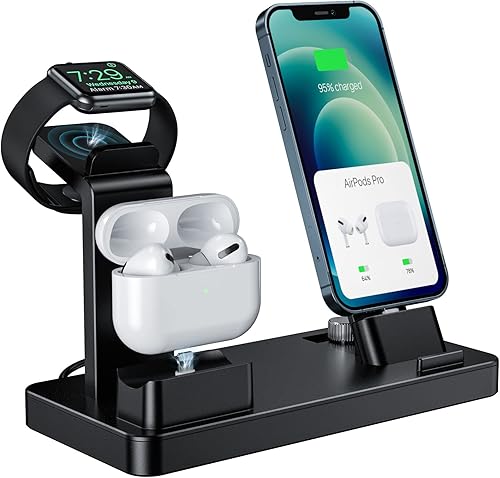 Miniatura 1 de Estación de carga para dispositivos Apple, estación de carga 3 en 1 para iPhone Series AirPods Pro321, soporte de cargador para Apple Watch