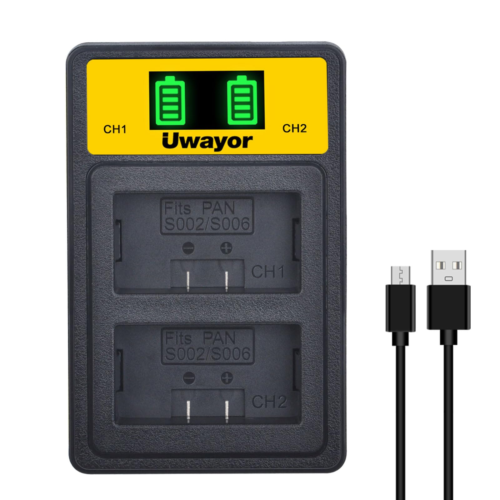 Uwayor CGA-S006 Battery Charger Camera Kit USB Battery Charger for Panasonic Lumix DMC-FZ7 FZ8 FZ18 FZ28 DMC-FZ30 DMC-FZ35 DMC-FZ38