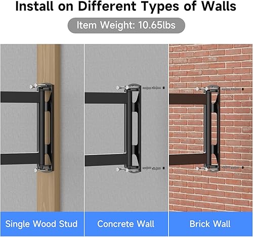 Miniatura 6 de Suptek Soporte de pared para TV de movimiento completo de 30 pulgadas de largo para televisores de 32 a 65 pulgadas, soporte de esquina articulado,