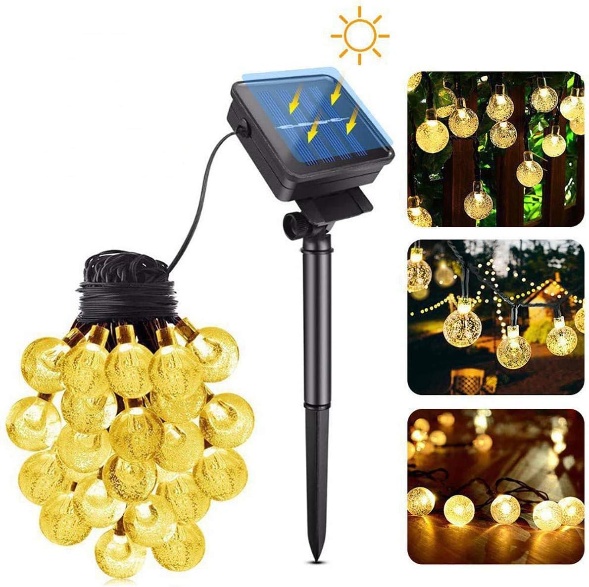 Aenamer Solar Lichterkette Aussen, 100 LED Lichterkette Außen Solar