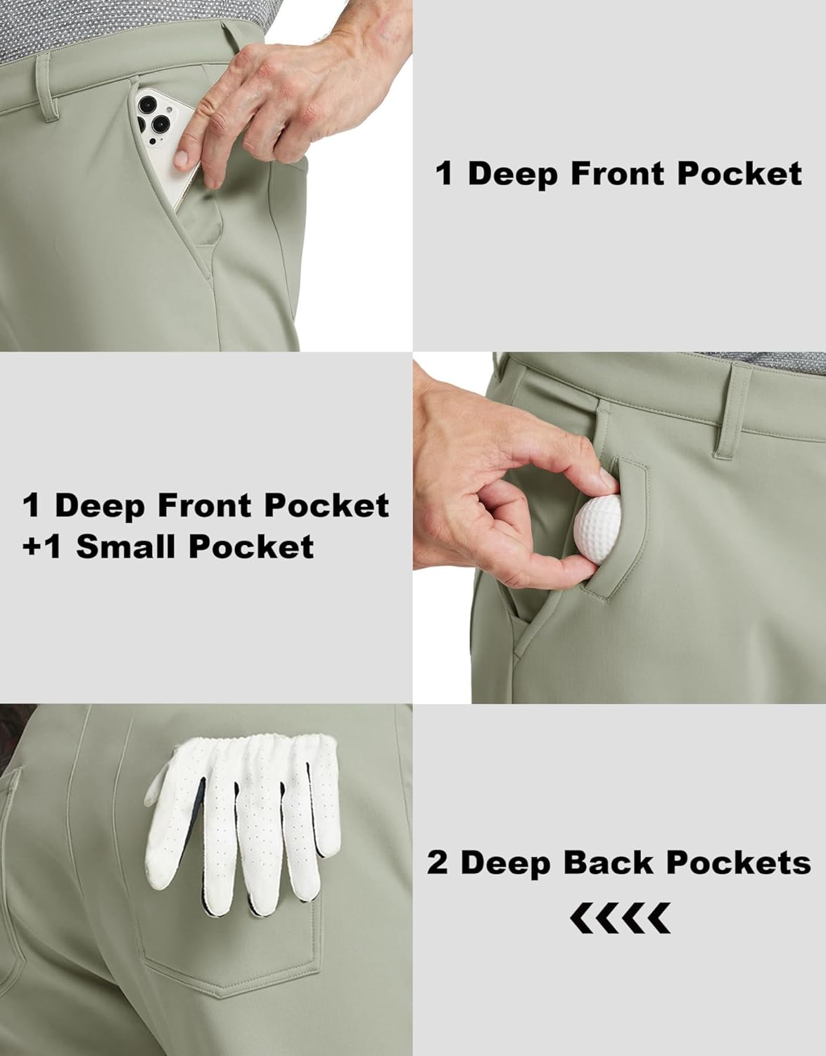 MICHEL ROUEN Mens Golf Pants Fleece Lined Water-Resistant Dress Pants Business Casual Outdoor Winter Pants for Men - Image 5