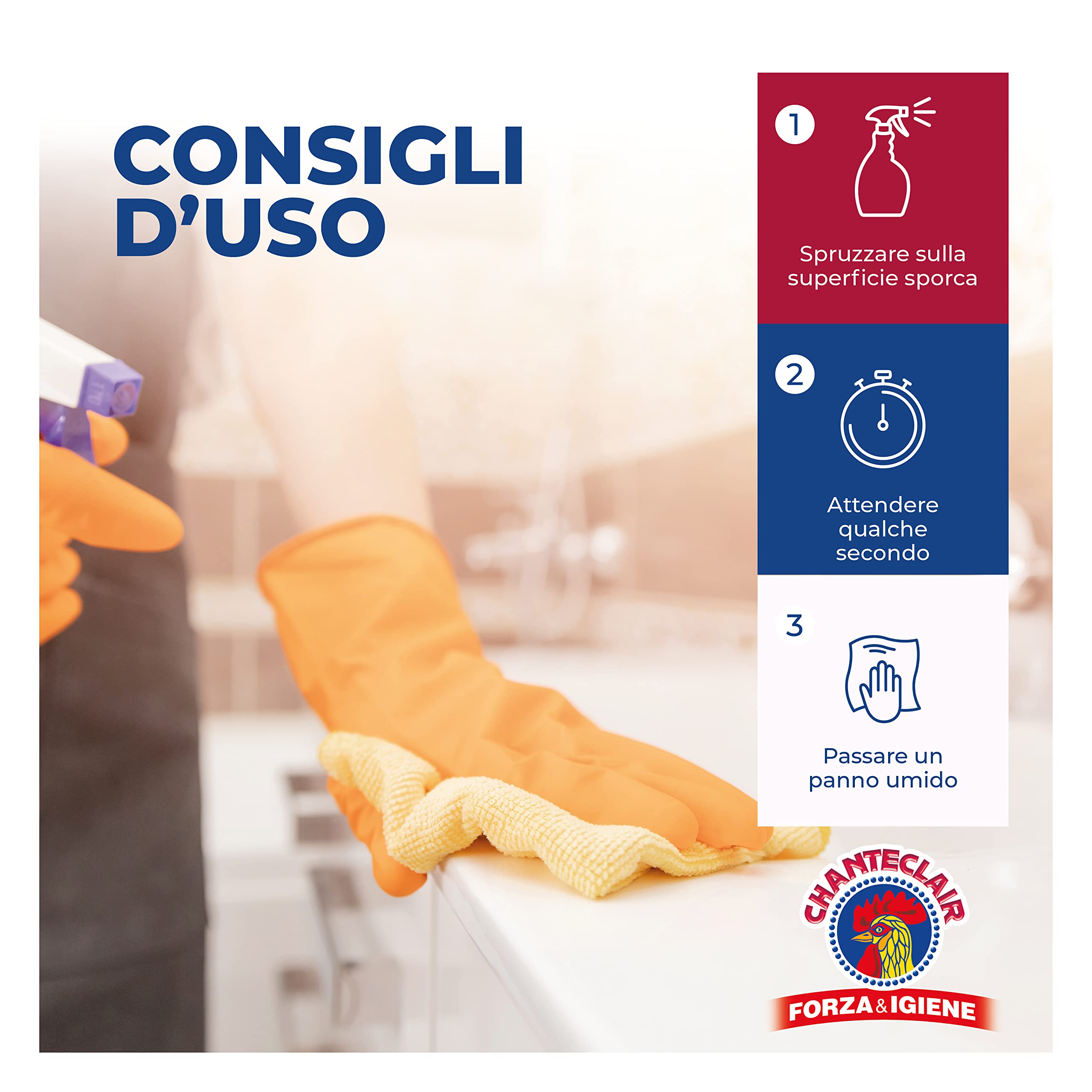 Chanteclair - Bagno Anticalcare, Doppia Azione: Rimuove il Calcare e lo Sporco, Pulito Brillante, Forza&Igiene - 625 ml