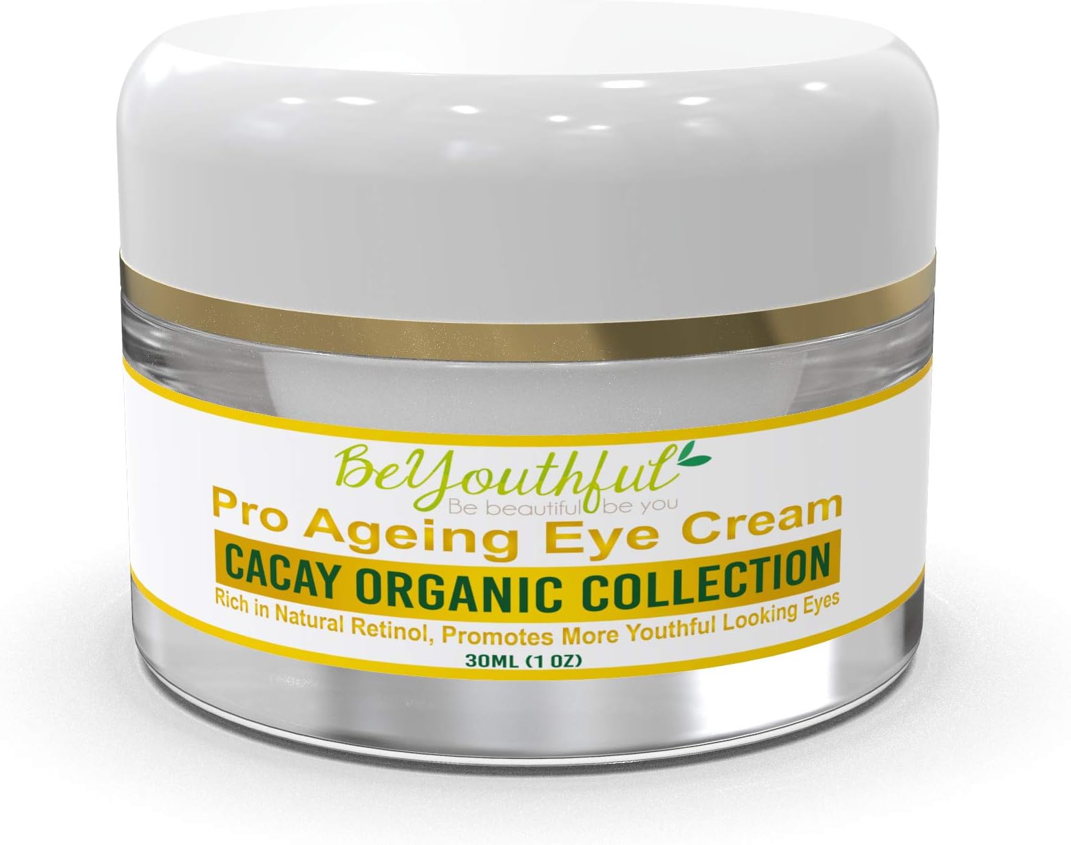 BeYouthful Pro-Ageing Eye Cream With Cacay Oil - Reduce Dark Circles, Puffiness, Bags, Wrinkles And Dry Crepe Skin. Natural, Organic And Paraben Free. Give Your Eyes A More Youthful Look.