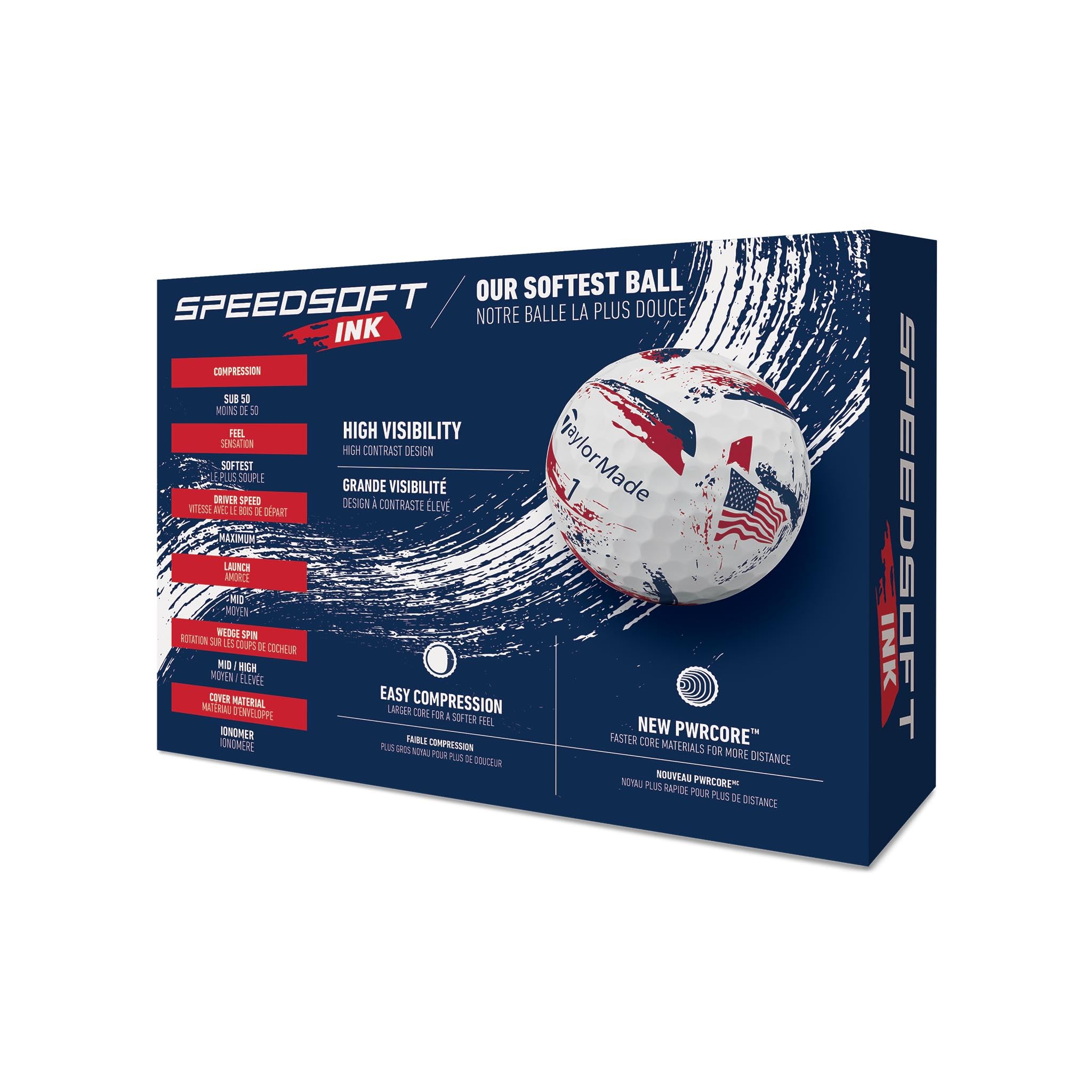 TaylorMade SpeedSoft Golf Balls, Maximum Distance with Ultra-Soft Feel, Perfect for Off The Tee and Around The Green